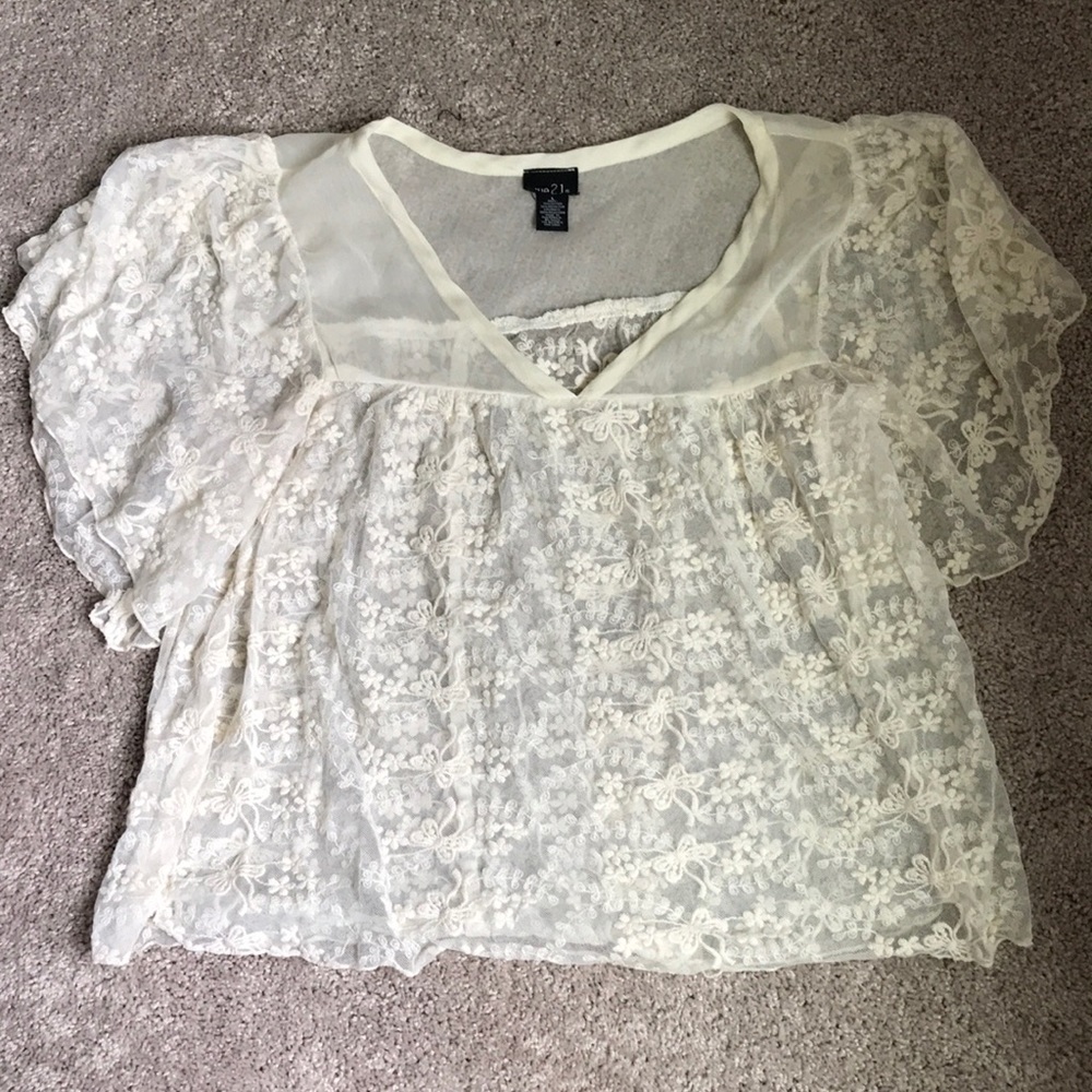 Sheer cream top